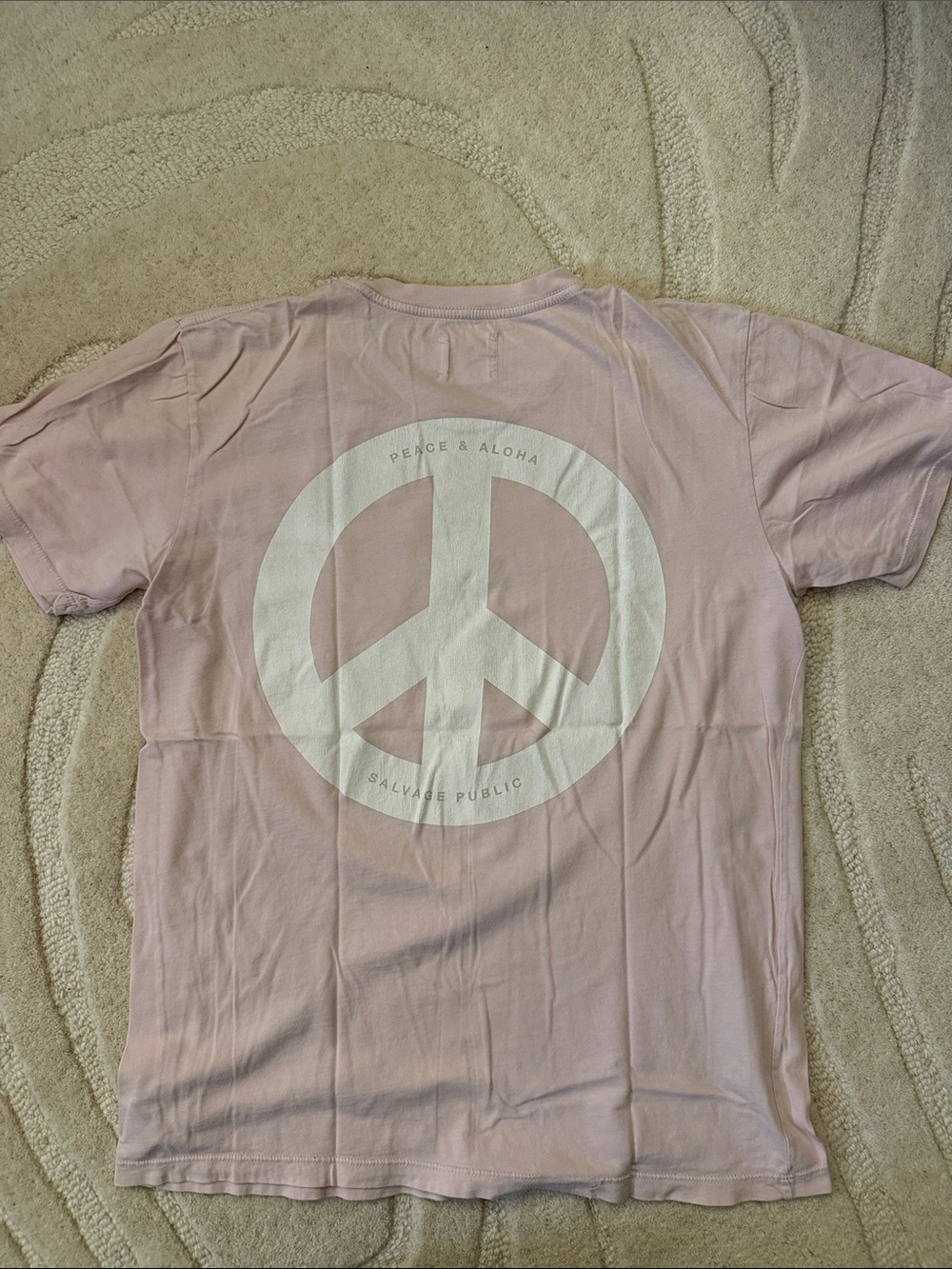 Salvage Public Hawai’i Pale Pink T-shirt Men Medium Made in USA RARE